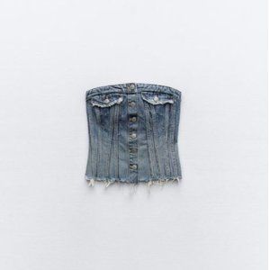 Corset Denim Tube Top